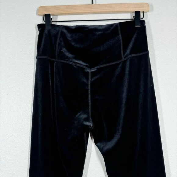 Athleta Elation Black Velvet Tight Leggings Pull On High Rise Activewear Medium - Picture 5 of 8
